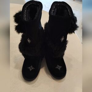 Mukluks waterproof black boots